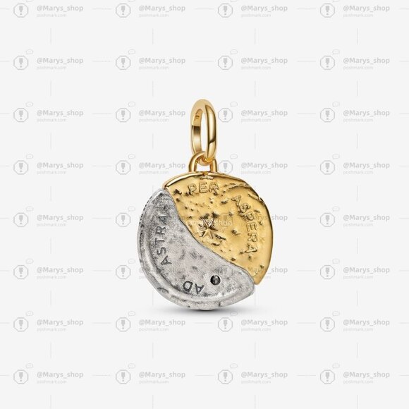 Pandora Sun and Moon Medallion Charm|Pendant|Two-tone - Picture 2 of 5